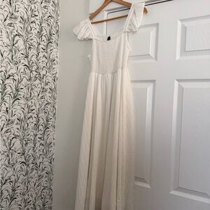 SHEIN white Maxi Dress with Ruffle Straps